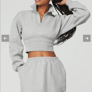 ALO VIXEN FLEECE 1/4 ZIP - ATHLETIC HEATHER